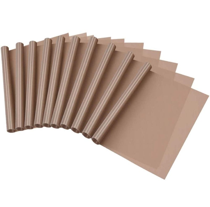 Selizo 10 Pack Teflon Sheet for Heat Press Transfer Sheet Non Stick 12''x16'' Heat Press Transfer Paper Heat Resistant Craft Mat - Image 1